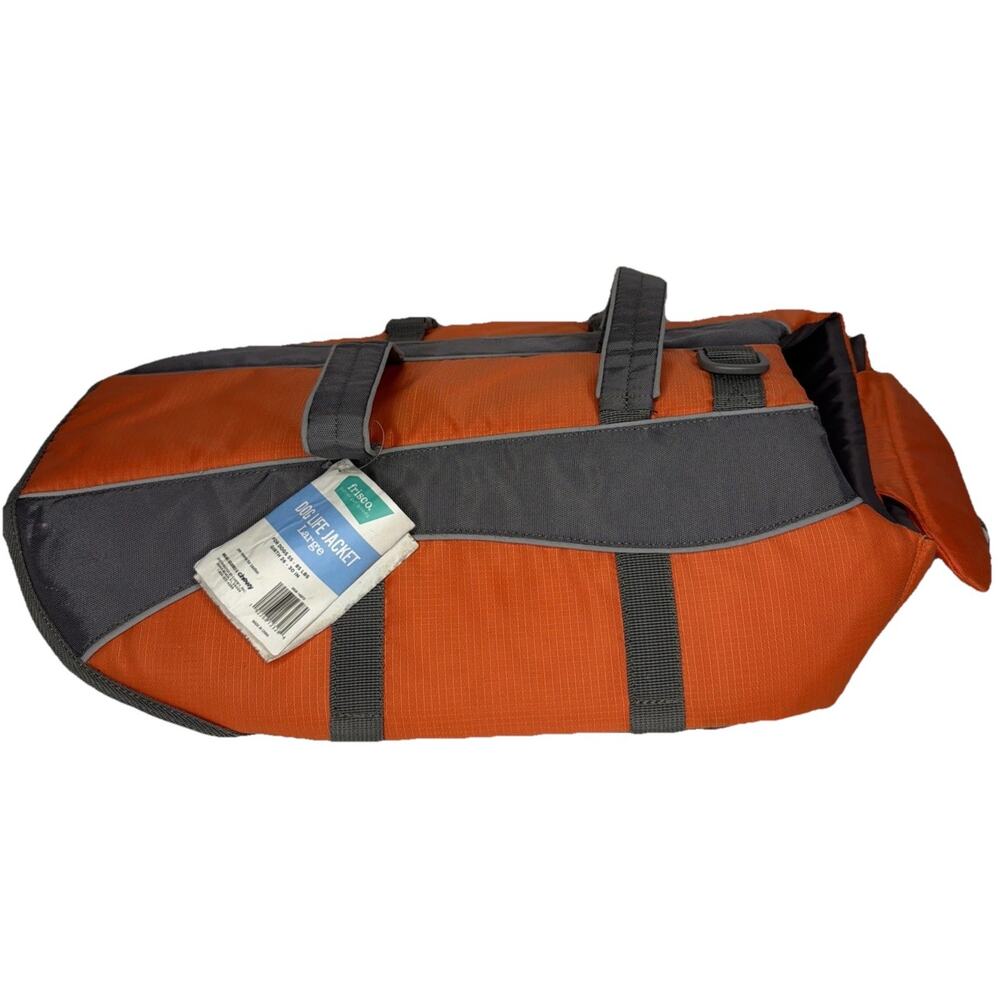 Frisco Ripstop Dog Life Jacket Vest Orange Large 55 - 85 Lbs 36 - 30 inch Girth